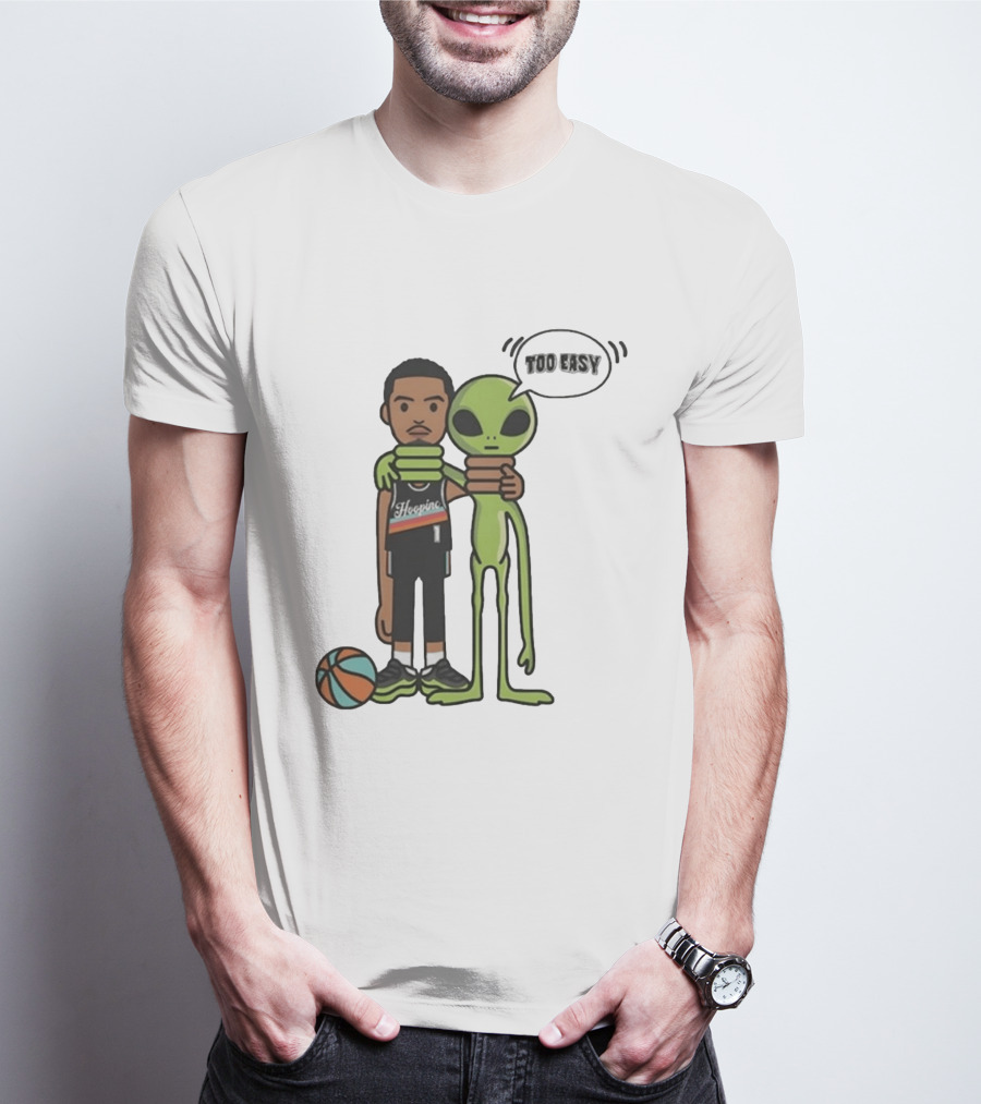 Too Easy Victor Wembanyama Hooping Alien San Antonio Spurs NBA Basketball T-Shirt