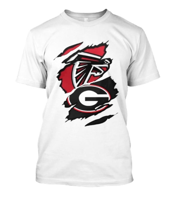 Atlanta Falcons Georgia Bulldogs Sports Team Graphic Rip T-Shirt