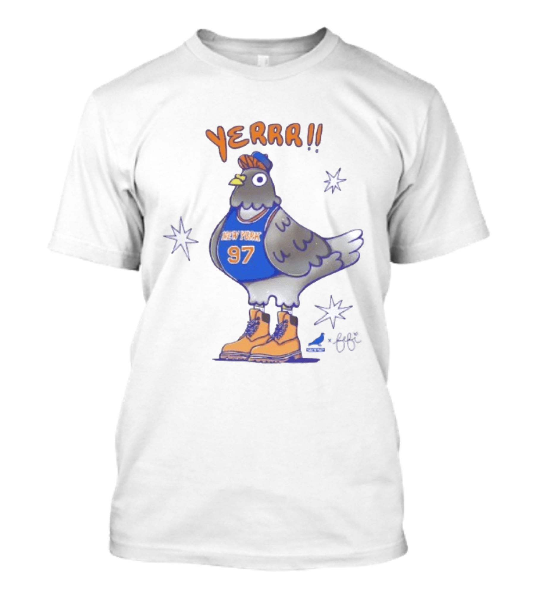 New York Knicks Yerrr Bird 97 Cartoon Sneakers T-Shirt