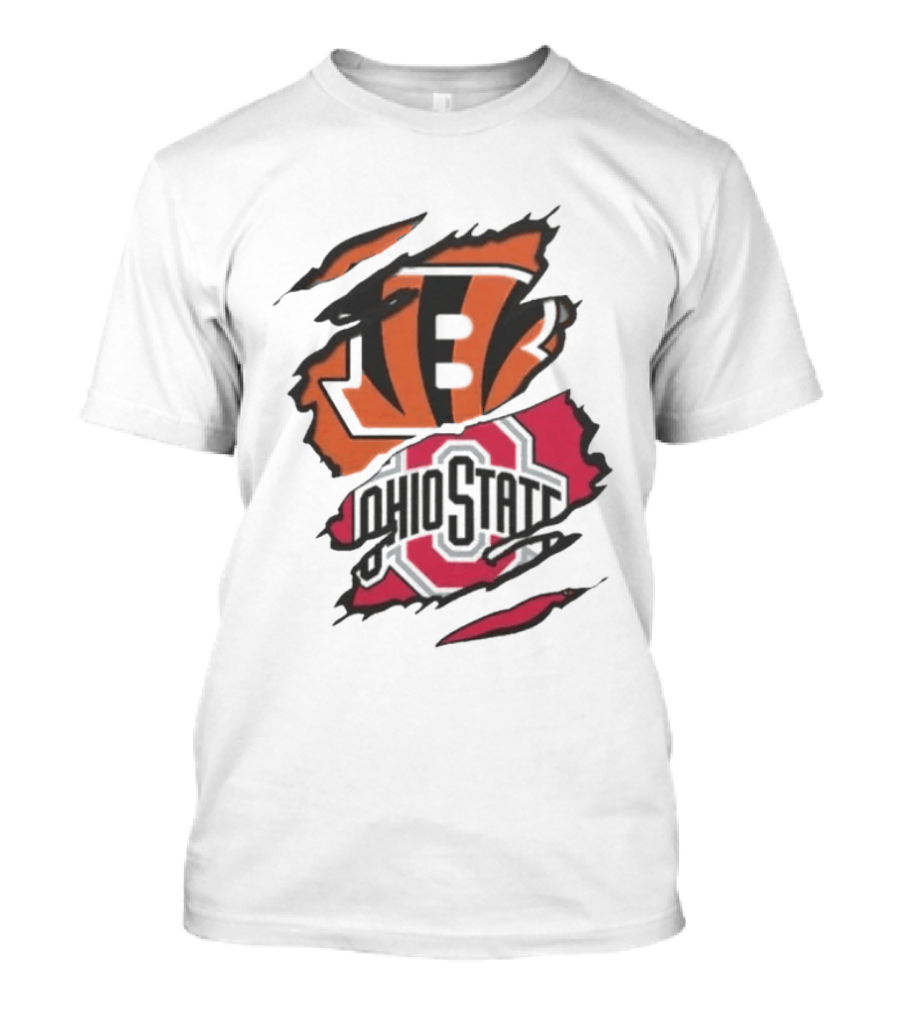 Cincinnati Bengals Ohio State Buckeyes Rip Effect NCAA Collaboration T-Shirt