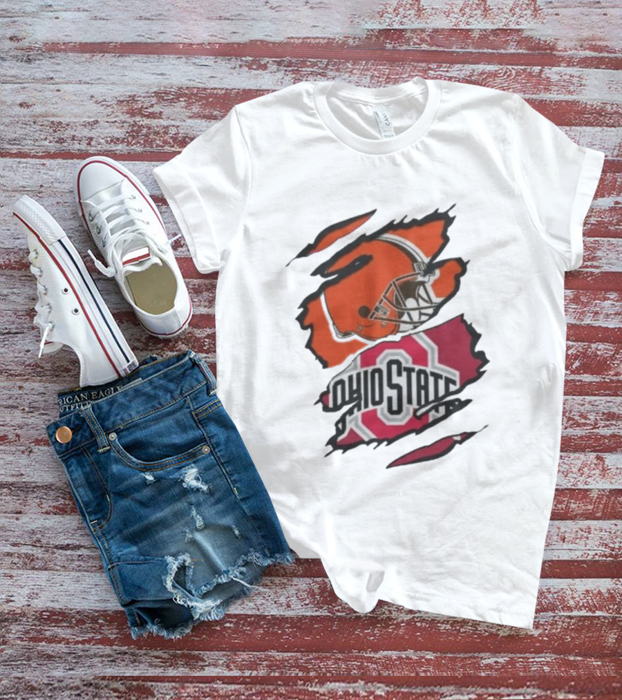 Cleveland Browns Ohio State University Split T-Shirt