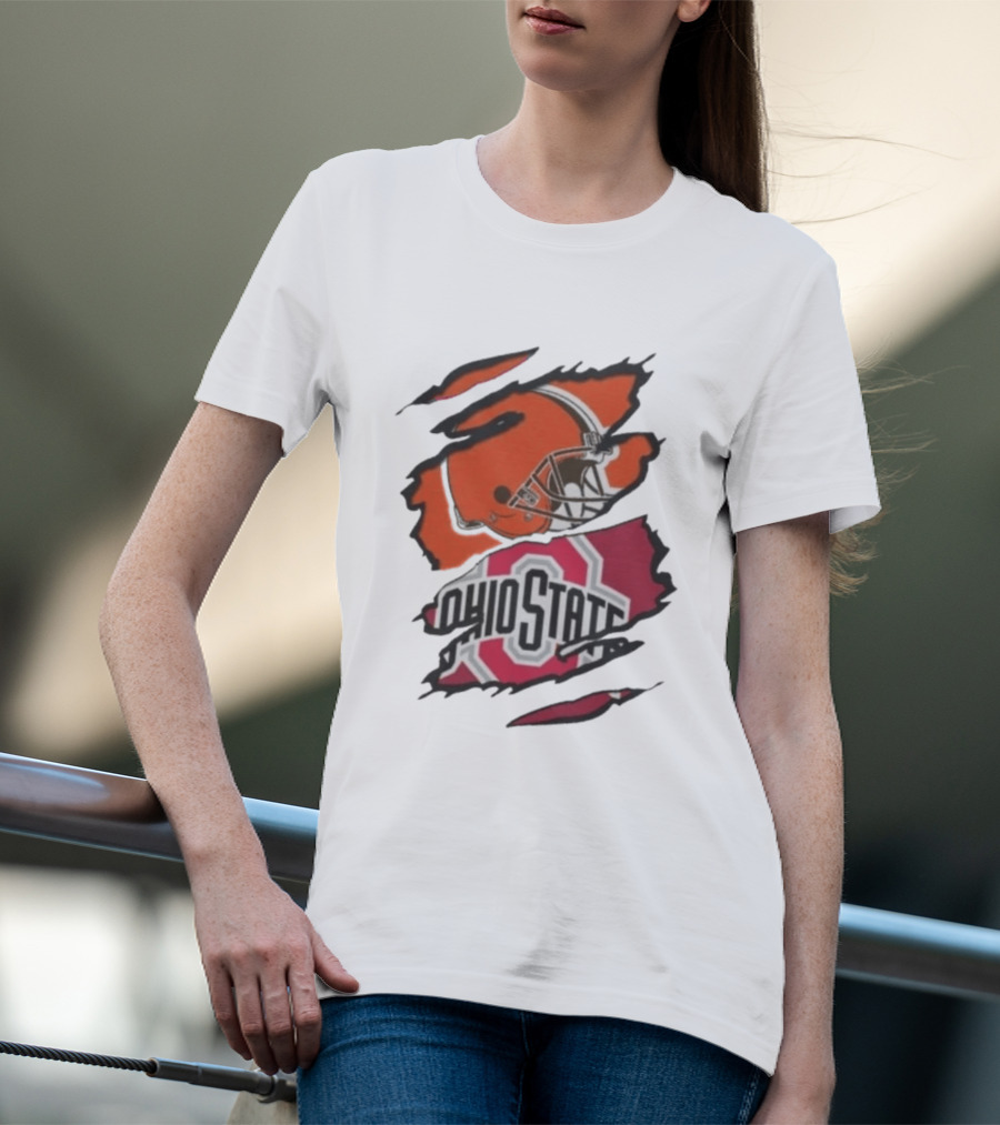 Cleveland Browns Ohio State University Split T-Shirt
