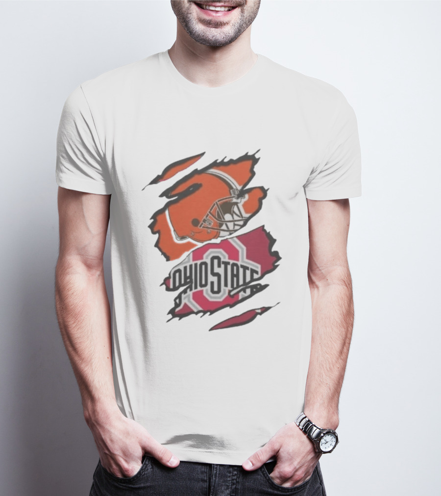 Cleveland Browns Ohio State University Split T-Shirt