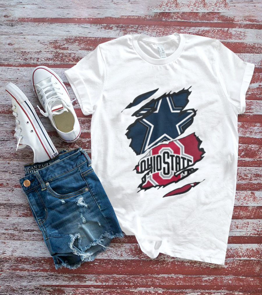 Dallas Cowboys Ohio State Buckeyes Men's Dual Rip T-Shirt