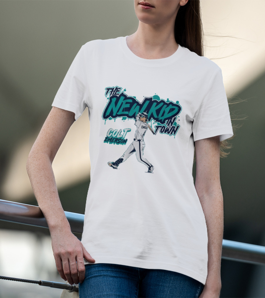 Seattle Mariners Colt Emerson The New Kid In Town MLB Baseball T-Shirt