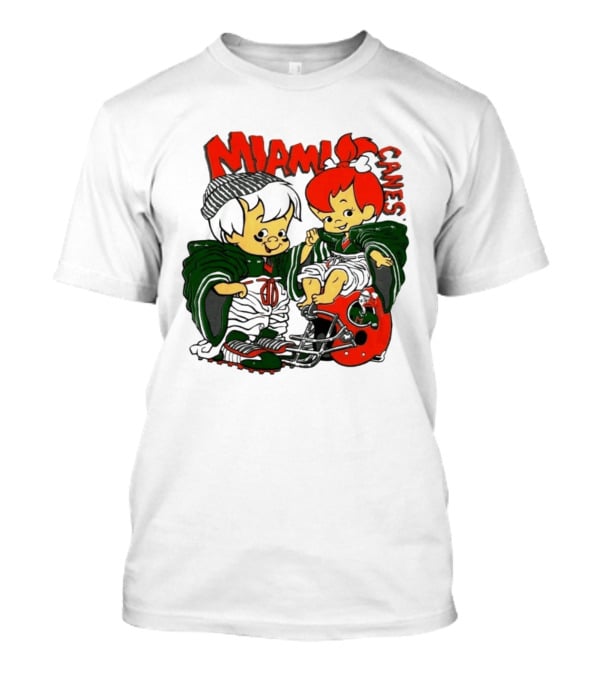 Miami Hurricanes MIAMI CANES Pebbles Bamm Bamm Flintstones NCAA T-Shirt