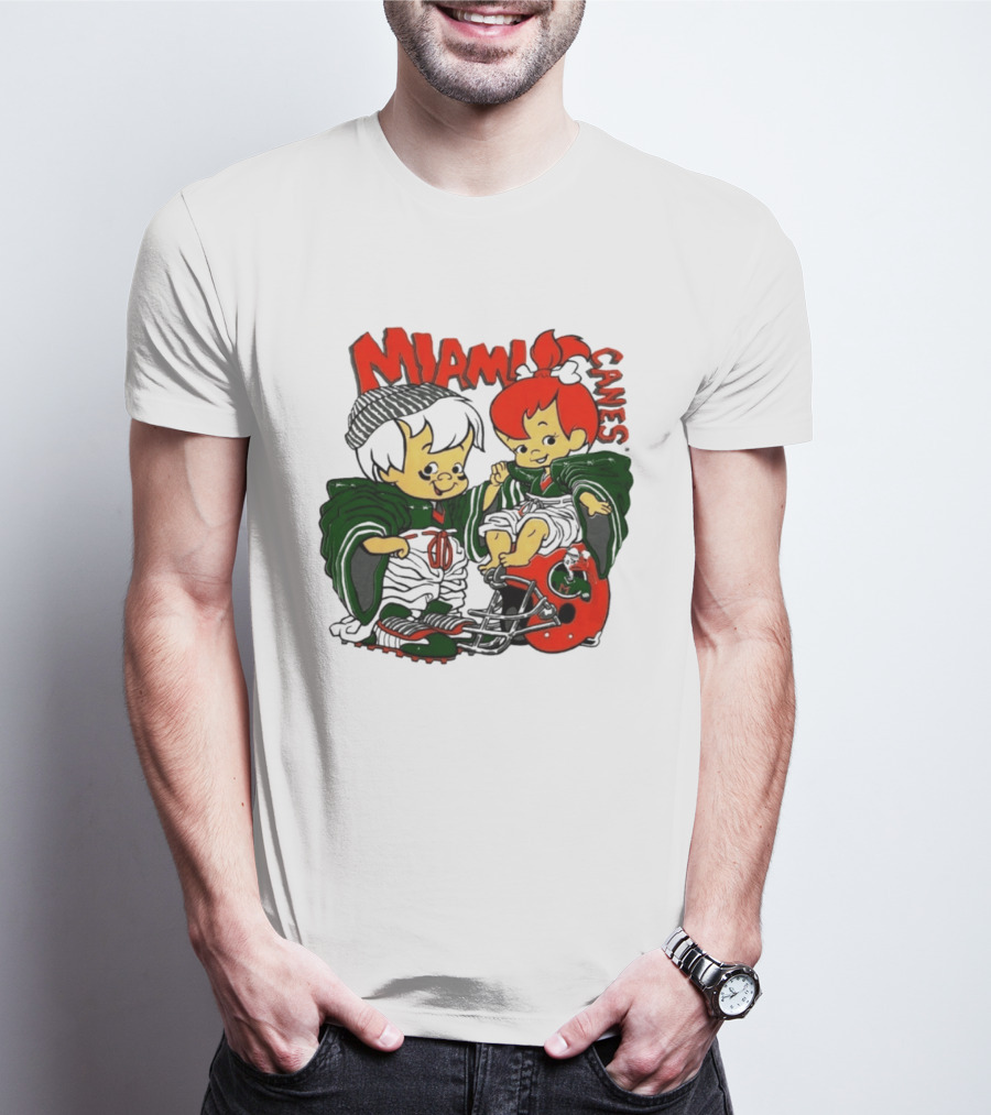 Miami Hurricanes MIAMI CANES Pebbles Bamm Bamm Flintstones NCAA T-Shirt