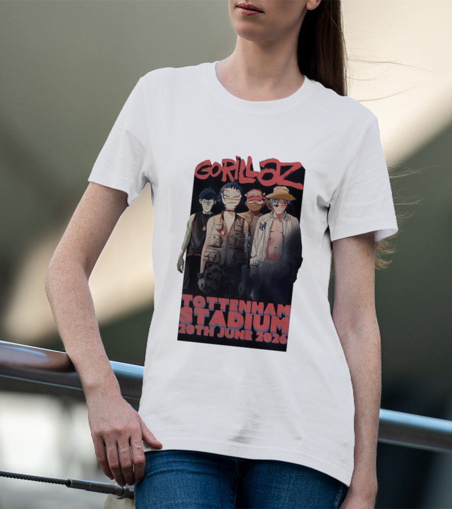 Gorillaz 2026 Tottenham Stadium London Concert 20th June T-Shirt