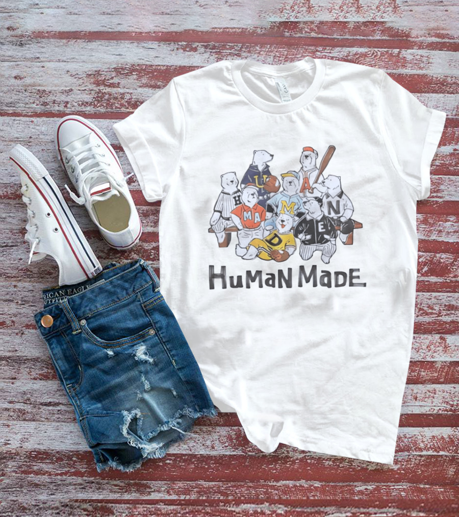 Human Made Polar Bear Baseball Team H M A N M A D E T-Shirt