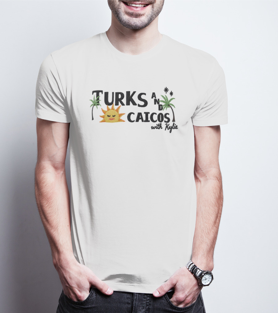 Turks And Caicos With Kylie Sun Palm Trees Aesthetic Vacation Summer Travel T-Shirt