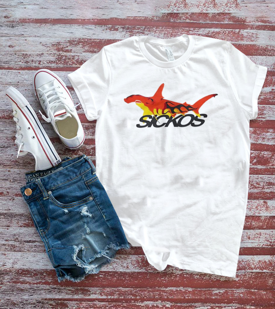 Sickos Hammerhead Shark Est 2021 Hood River OR Cotton Ocean Predator T-Shirt