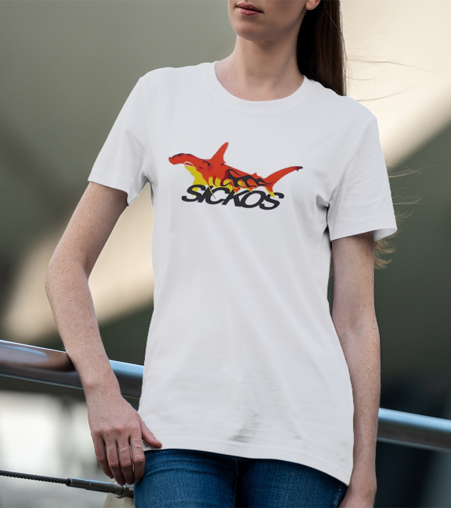 Sickos Hammerhead Shark Est 2021 Hood River OR Cotton Ocean Predator T-Shirt