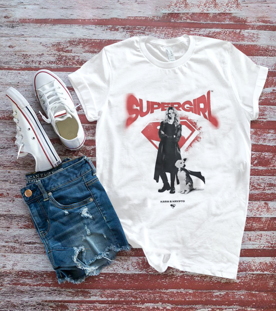 Supergirl Kara And Krypto Superman Shield DC Comics T-Shirt