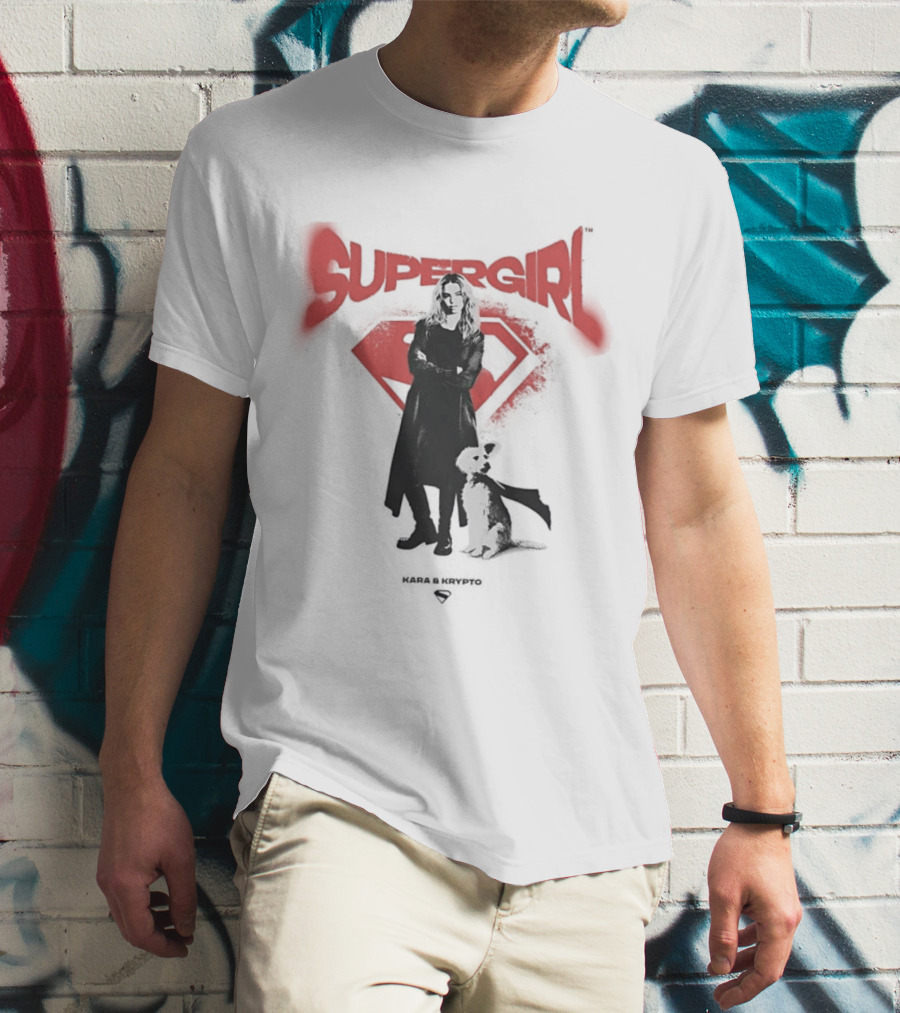 Supergirl Kara And Krypto Superman Shield DC Comics T-Shirt