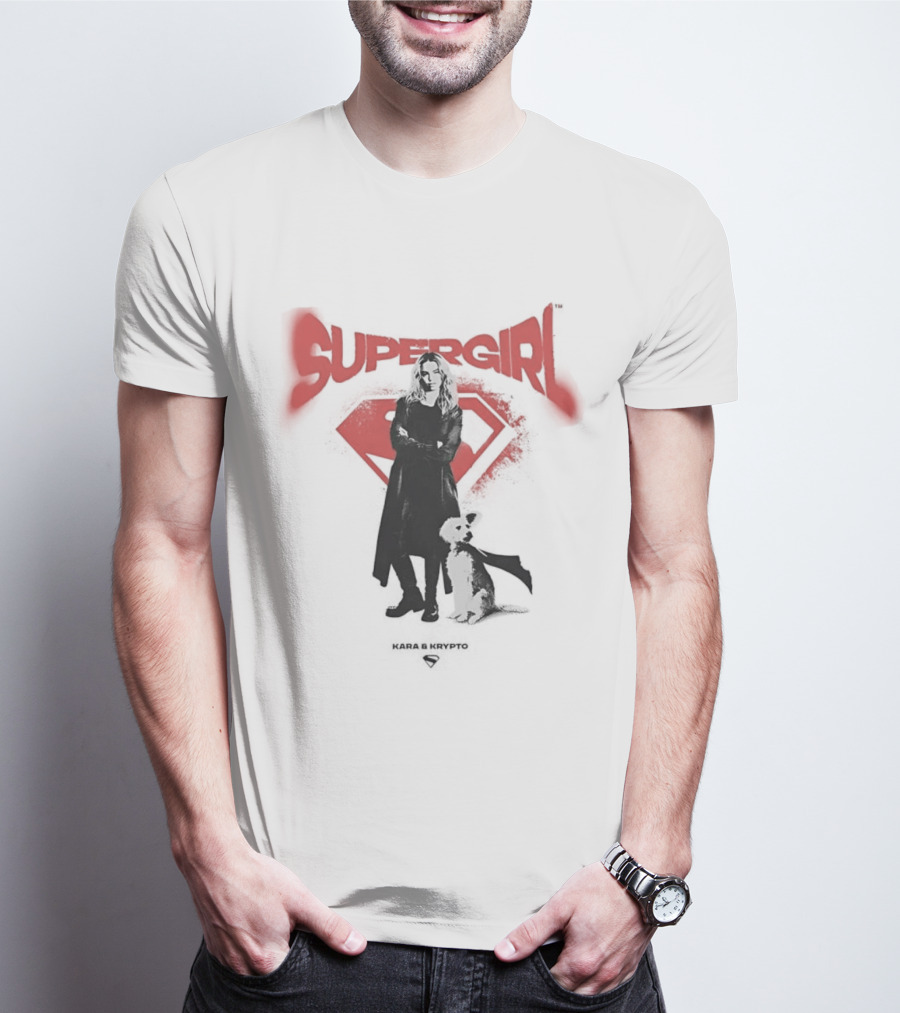 Supergirl Kara And Krypto Superman Shield DC Comics T-Shirt