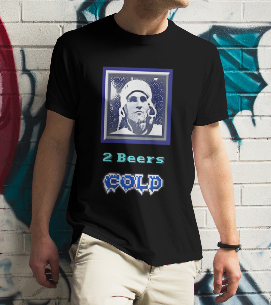 2 Beers Cold NHL Hockey Legend Portrait Ice Print T-Shirt