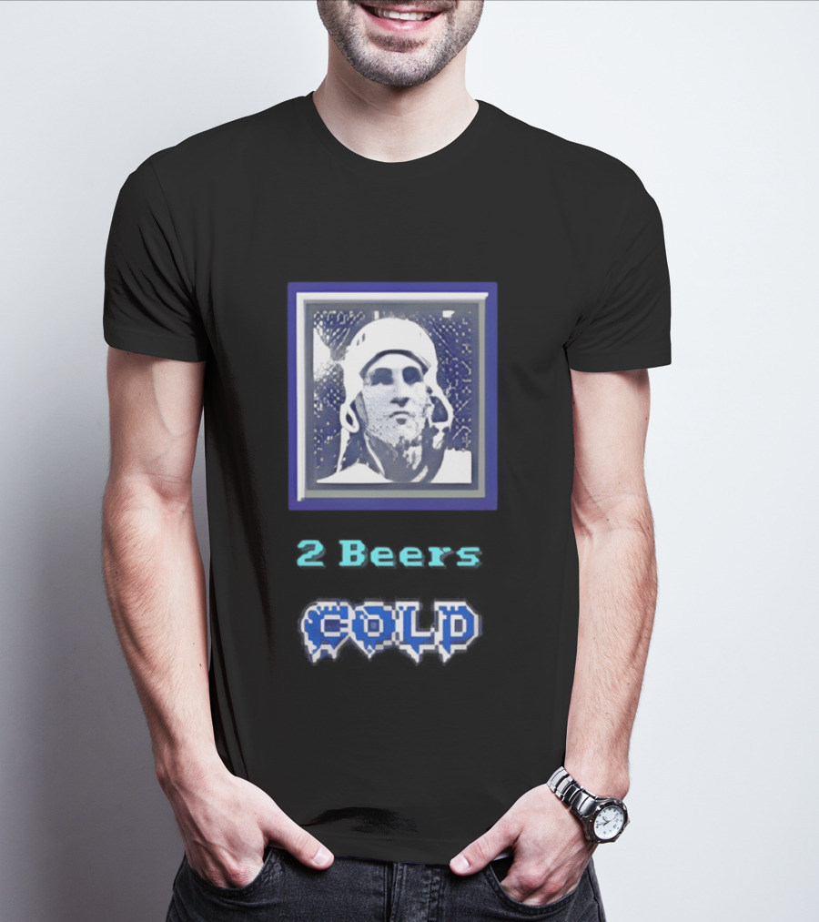 2 Beers Cold NHL Hockey Legend Portrait Ice Print T-Shirt