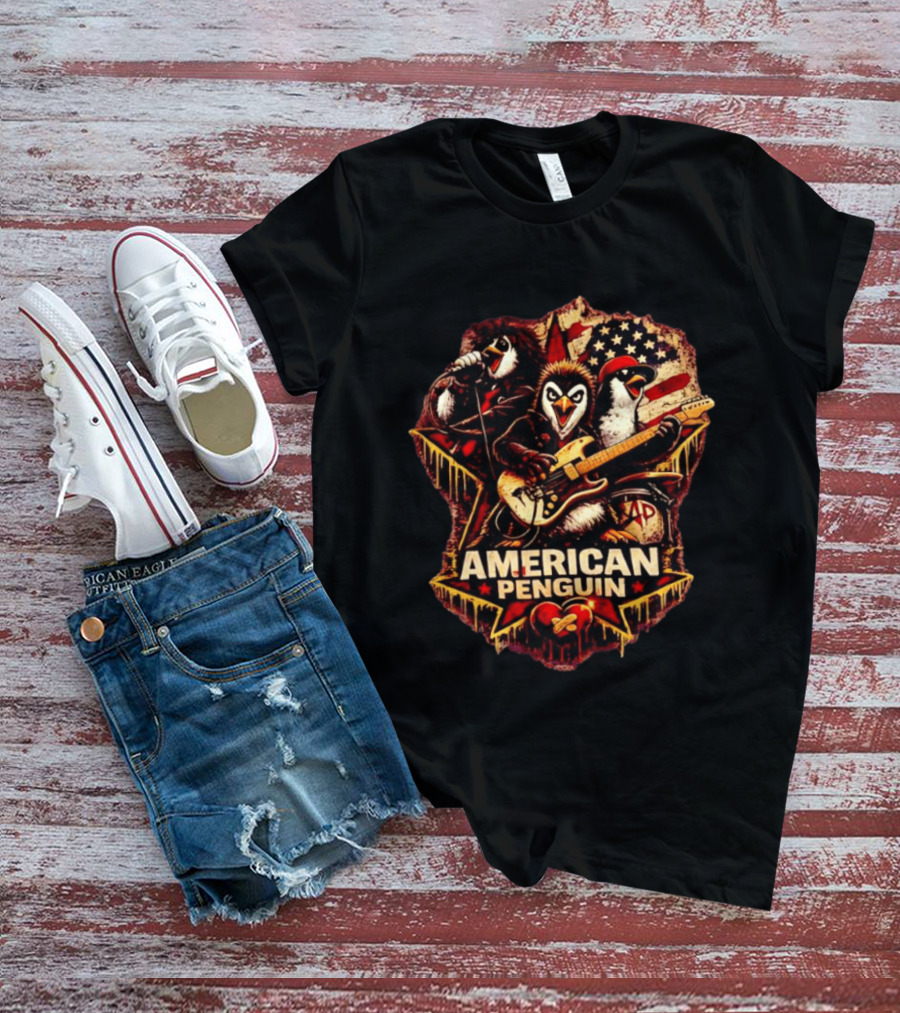 American Penguin Rock Band Stars And Stripes T-Shirt
