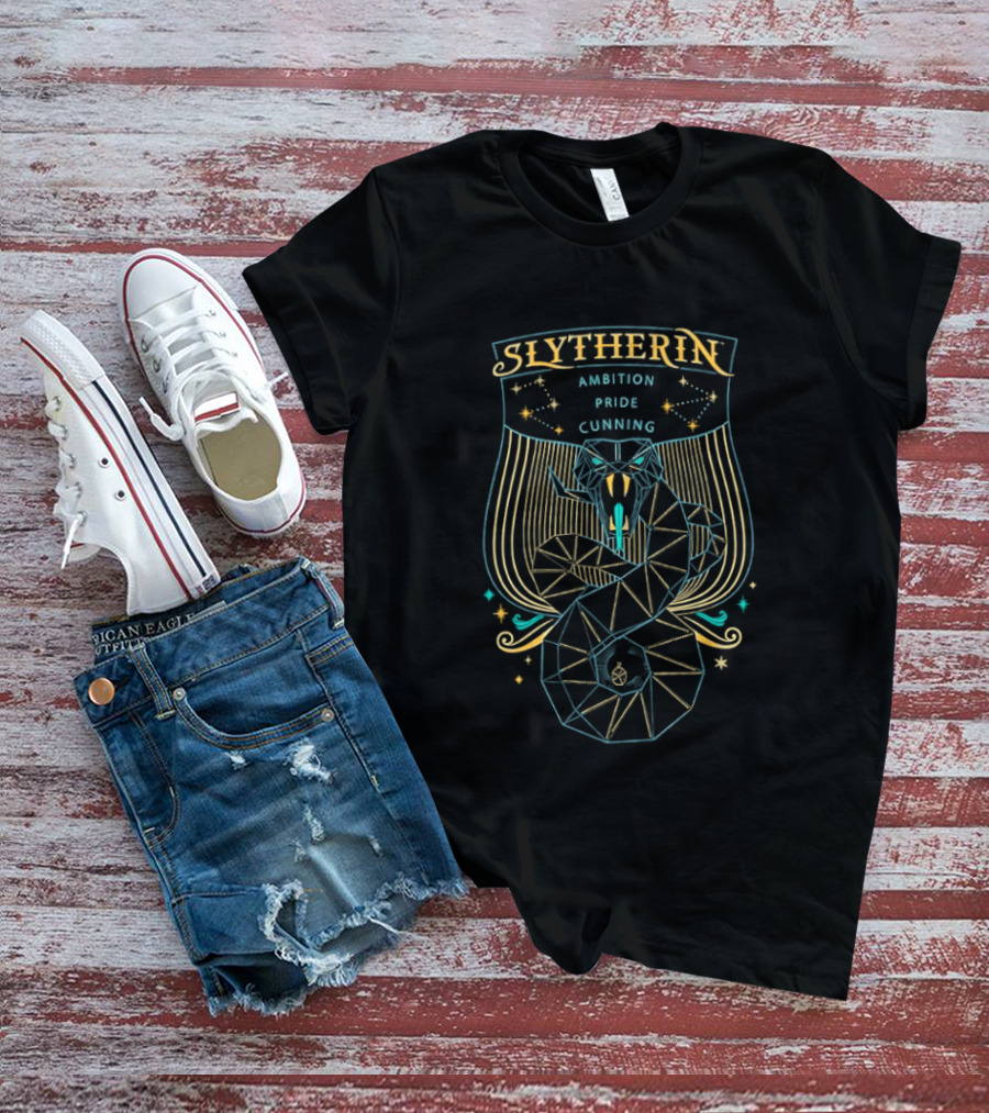 Slytherin Geometric Snake Ambition Pride Cunning 2026 Edition Magic Stars T-Shirt