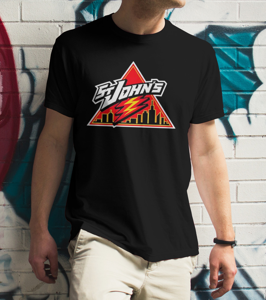 St John's City Skyline Triangle Lightning Bolt T-Shirt