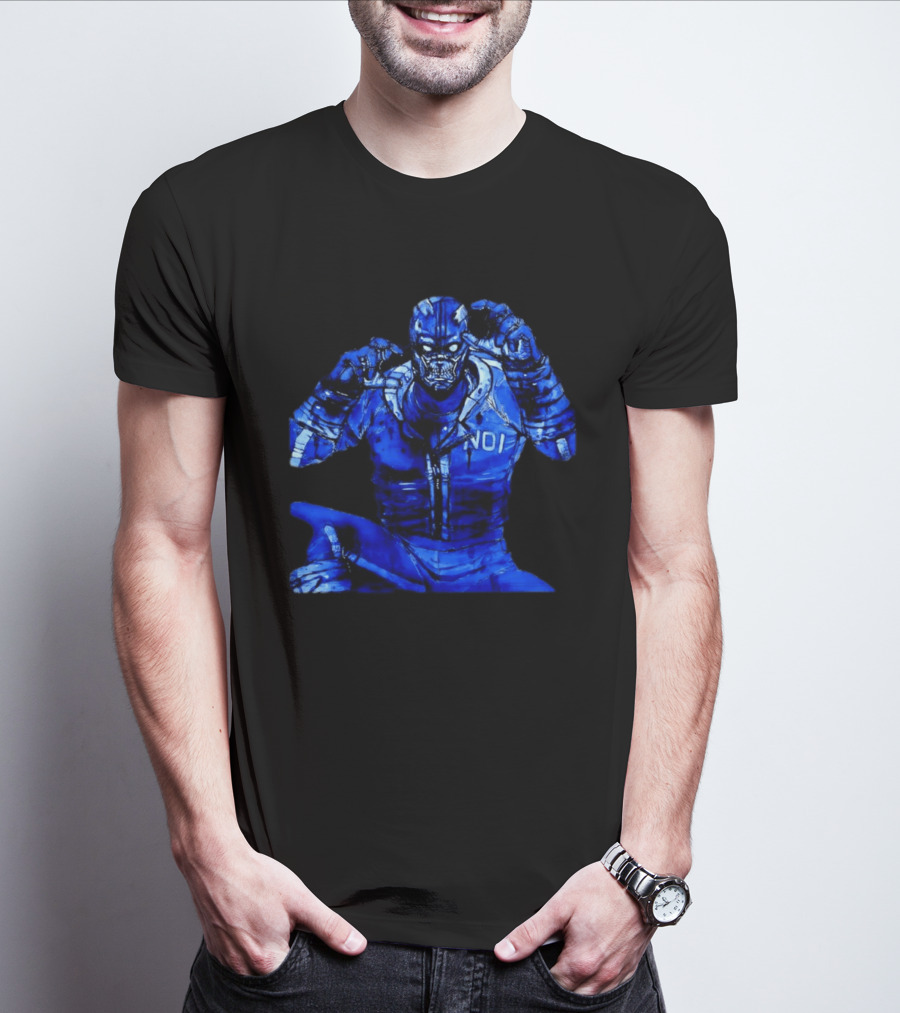 Cyberpunk Demon NDI Blue Warrior T-Shirt