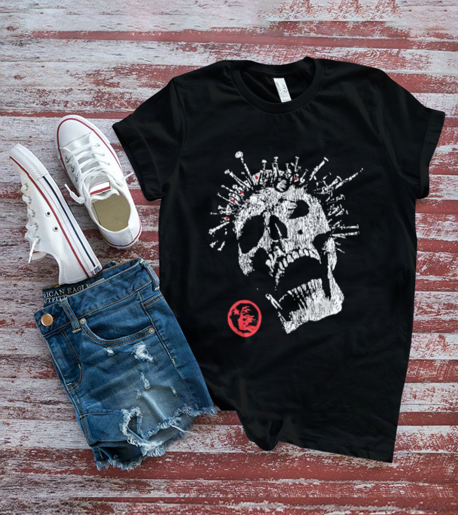 Screaming Skull Punk Spikes Flaming Face Unleashed Fury 2026 Collection Distressed T-Shirt