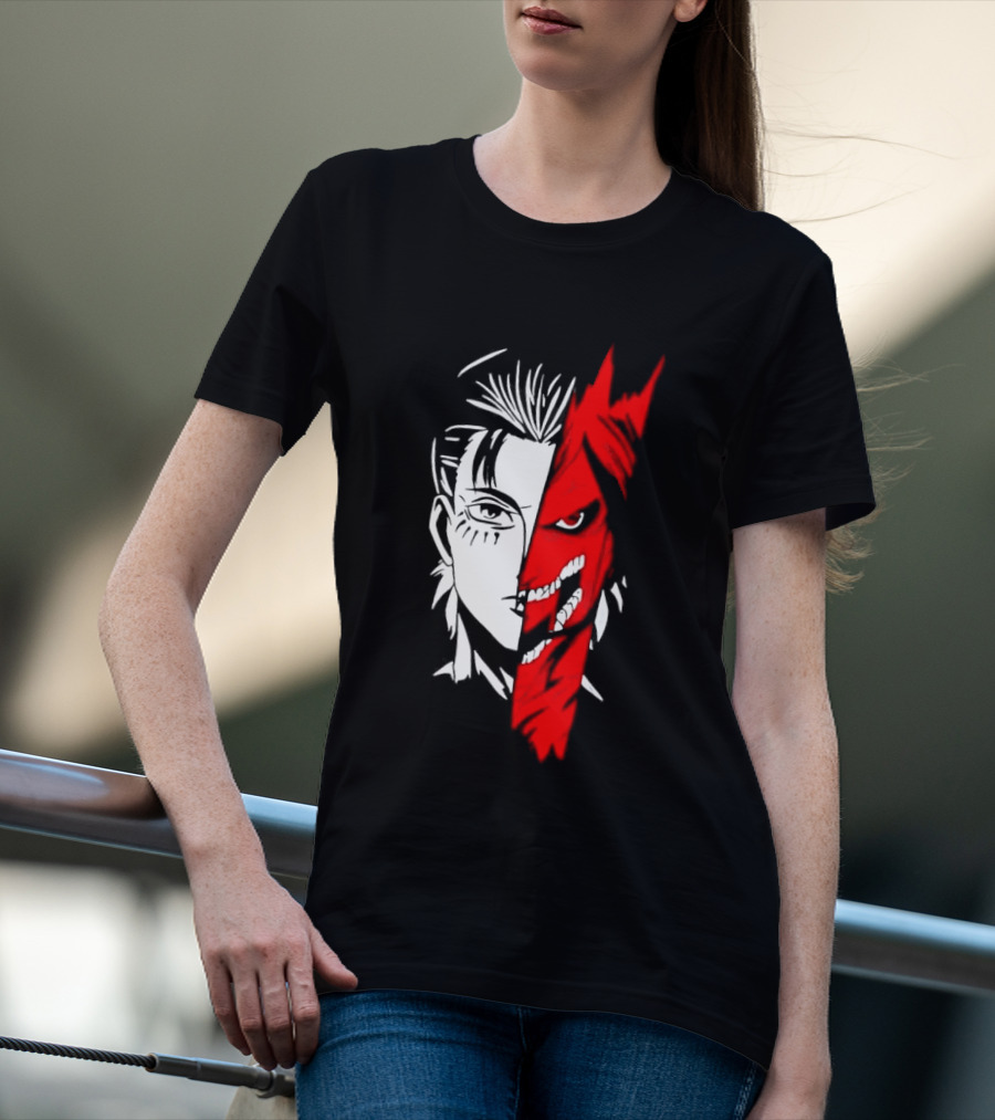 Eren Yeager Attack Titan Split Face The Rumbling 2026 Anime Manga T-Shirt