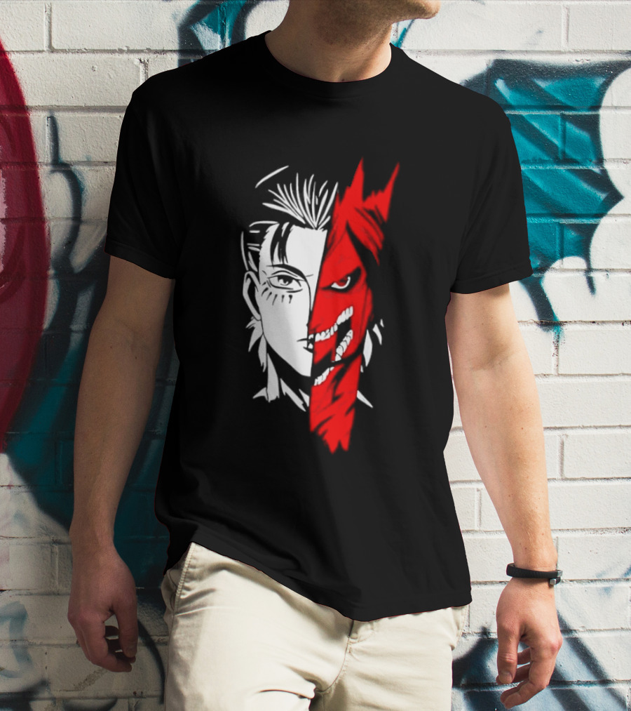 Eren Yeager Attack Titan Split Face The Rumbling 2026 Anime Manga T-Shirt