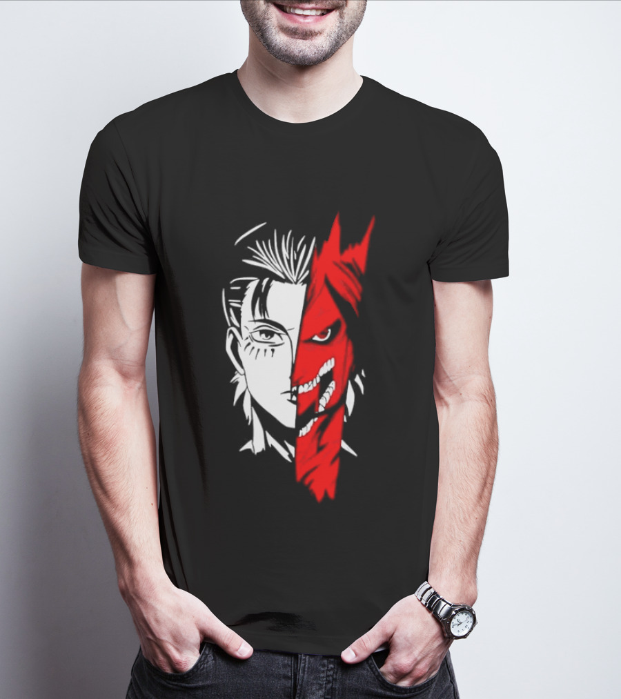 Eren Yeager Attack Titan Split Face The Rumbling 2026 Anime Manga T-Shirt