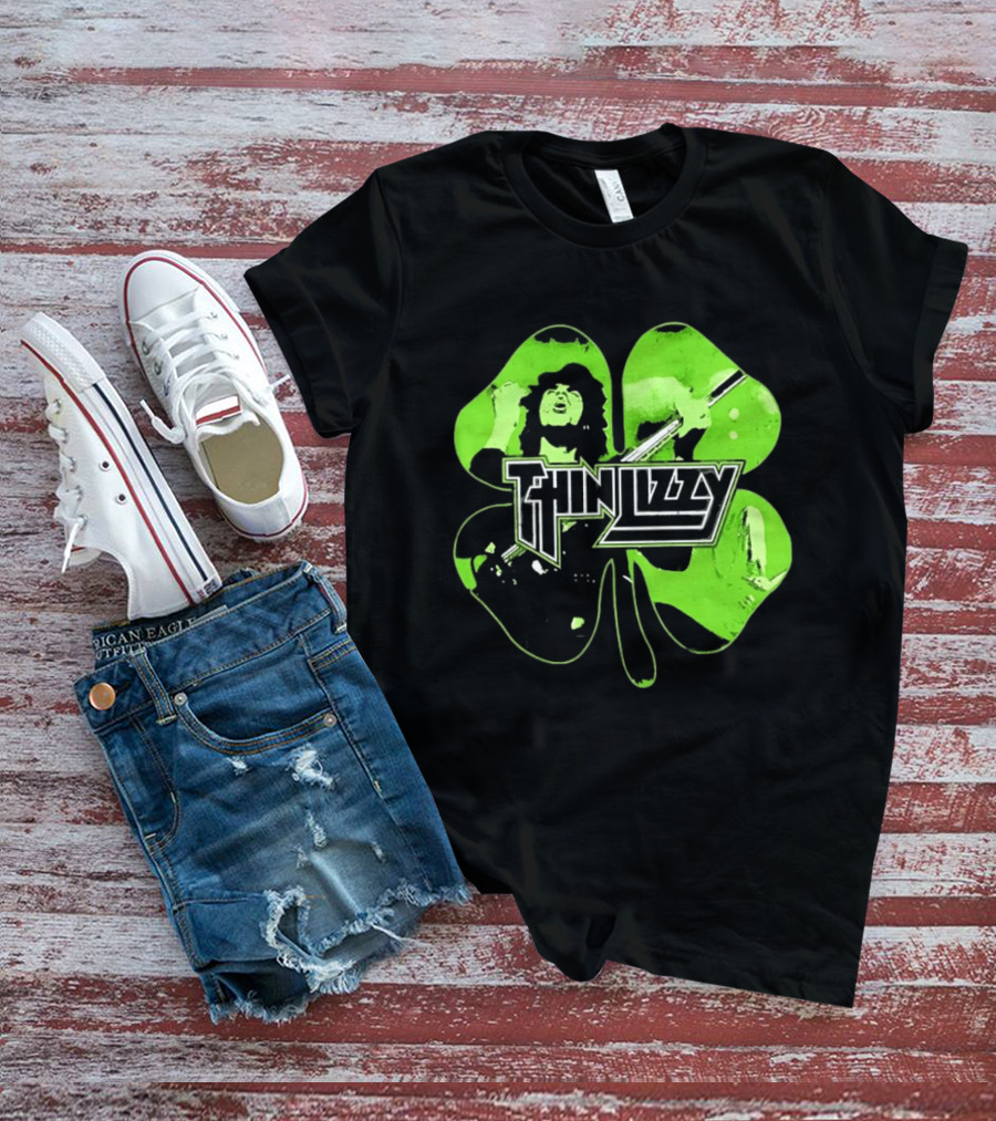 Thin Lizzy Irish Rock Band Green Clover St. Patrick's Day 2026 T-Shirt