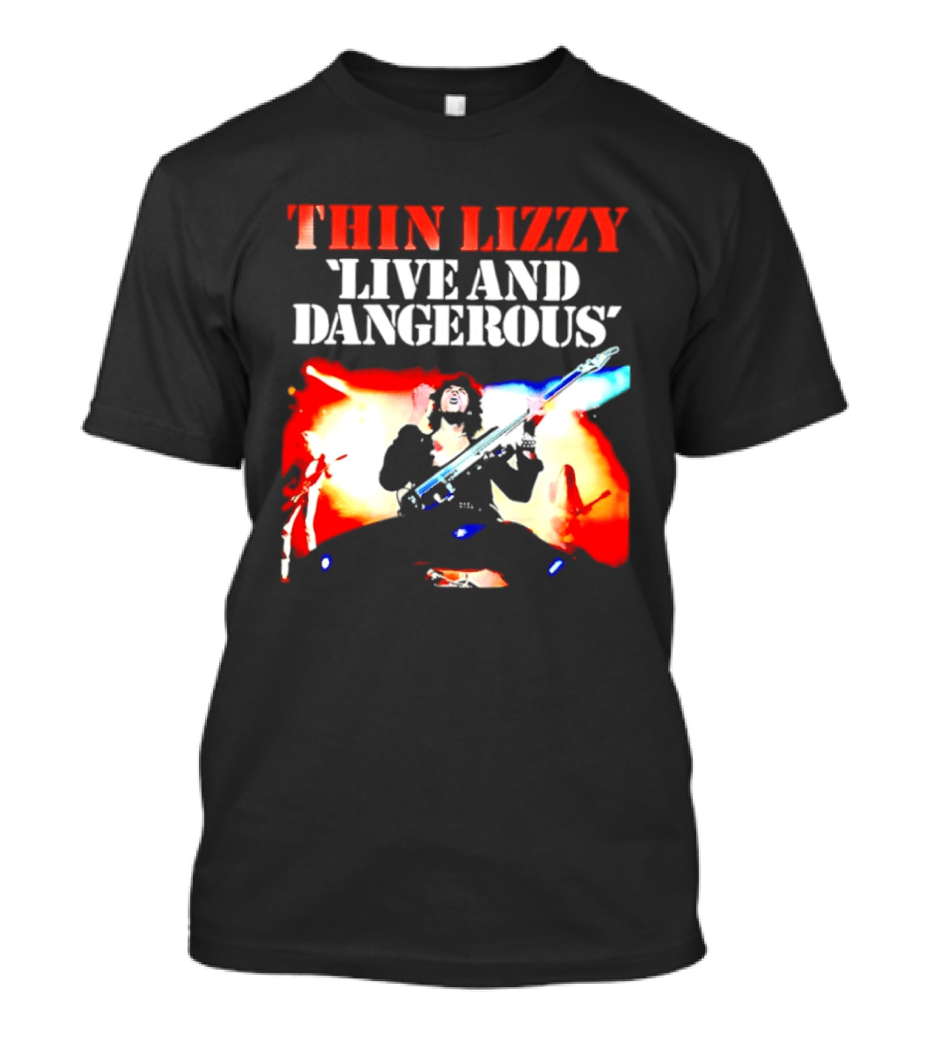 Thin Lizzy Live And Dangerous Cover Classic Rock Band Album T-Shirt