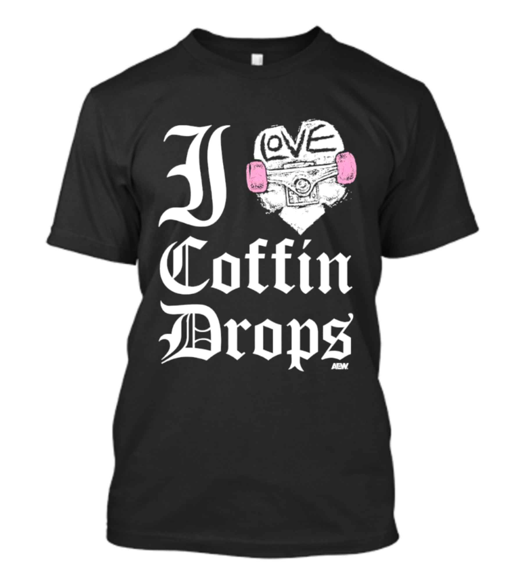 I Love Coffin Drops Aew Skateboard Heart Pink Gloves T-Shirt
