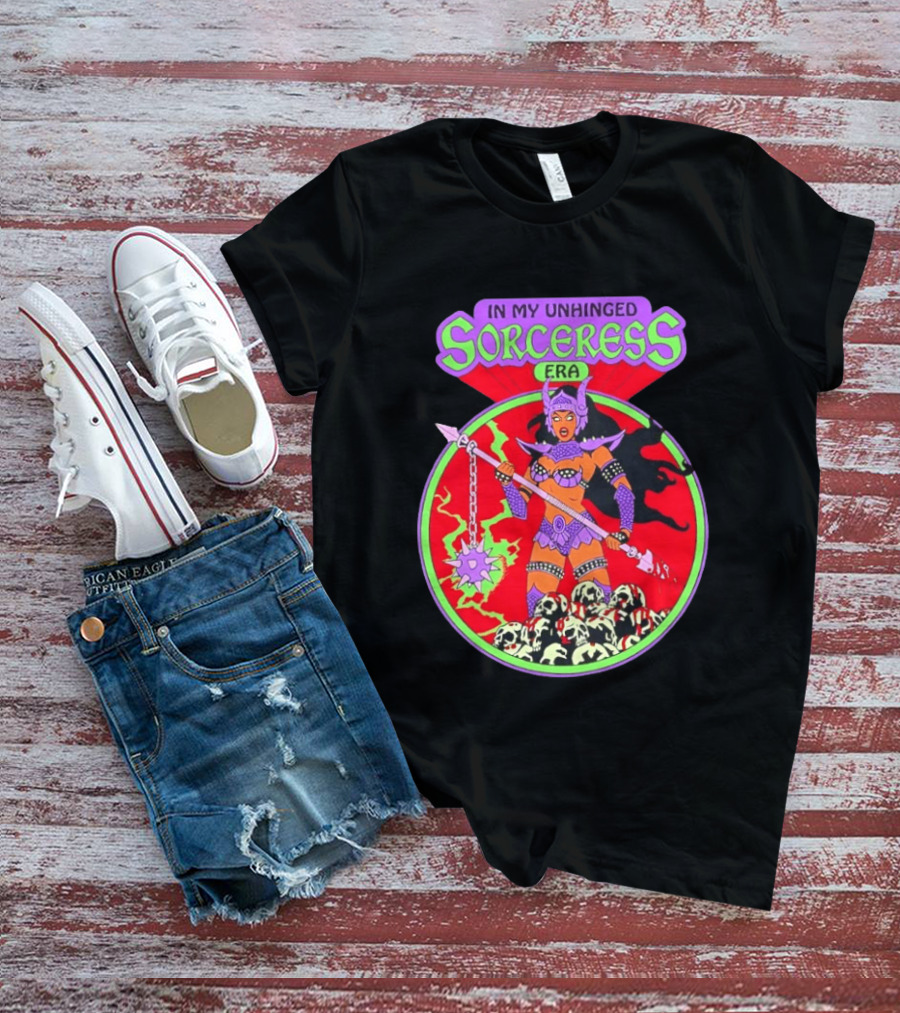 In My Unhinged Sorceress Era Warrior Witch Skulls T-Shirt