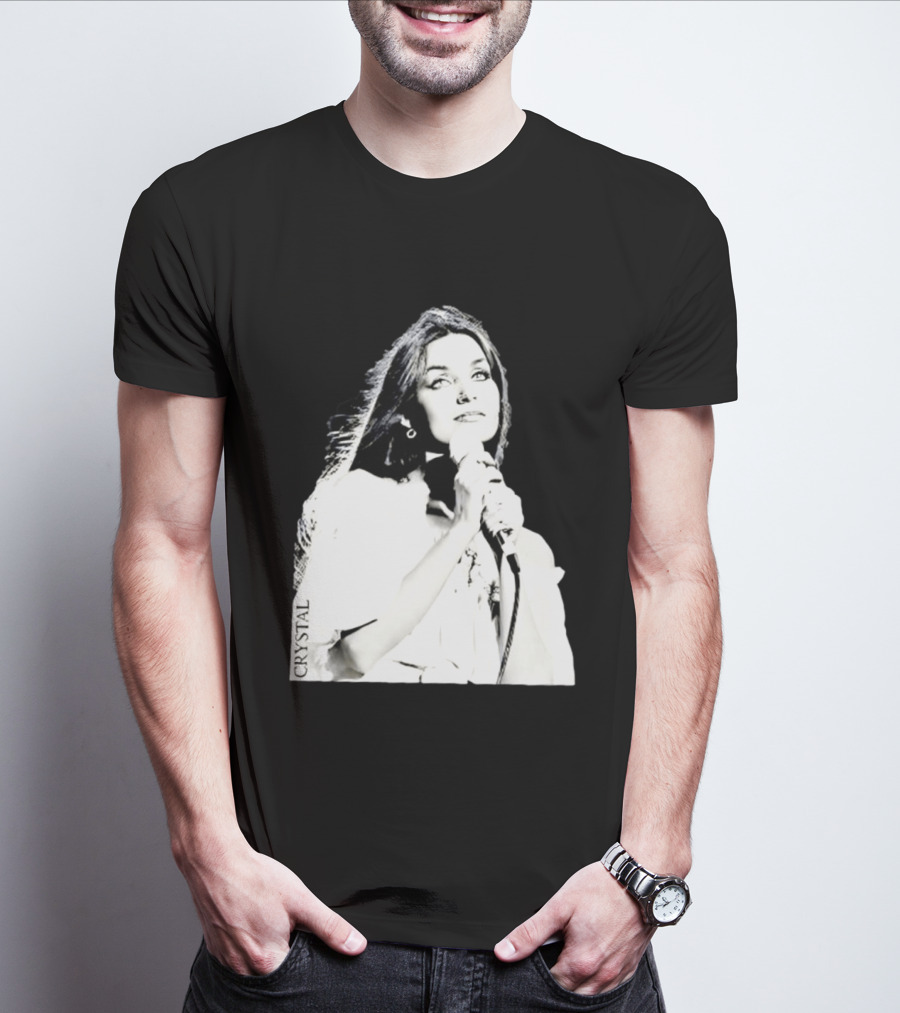 Mick Foley AEW Crystal Gayle Microphone Iconic Singer T-Shirt