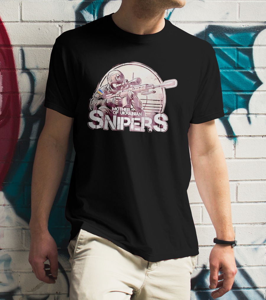 Mother Of Ukrainian Snipers Tactical Military Distressed Shooter T-Shirt