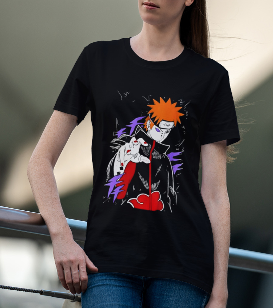 Naruto Shippuden Pain Akatsuki Rinnegan Almighty Push Anime 2026 Trend T-Shirt