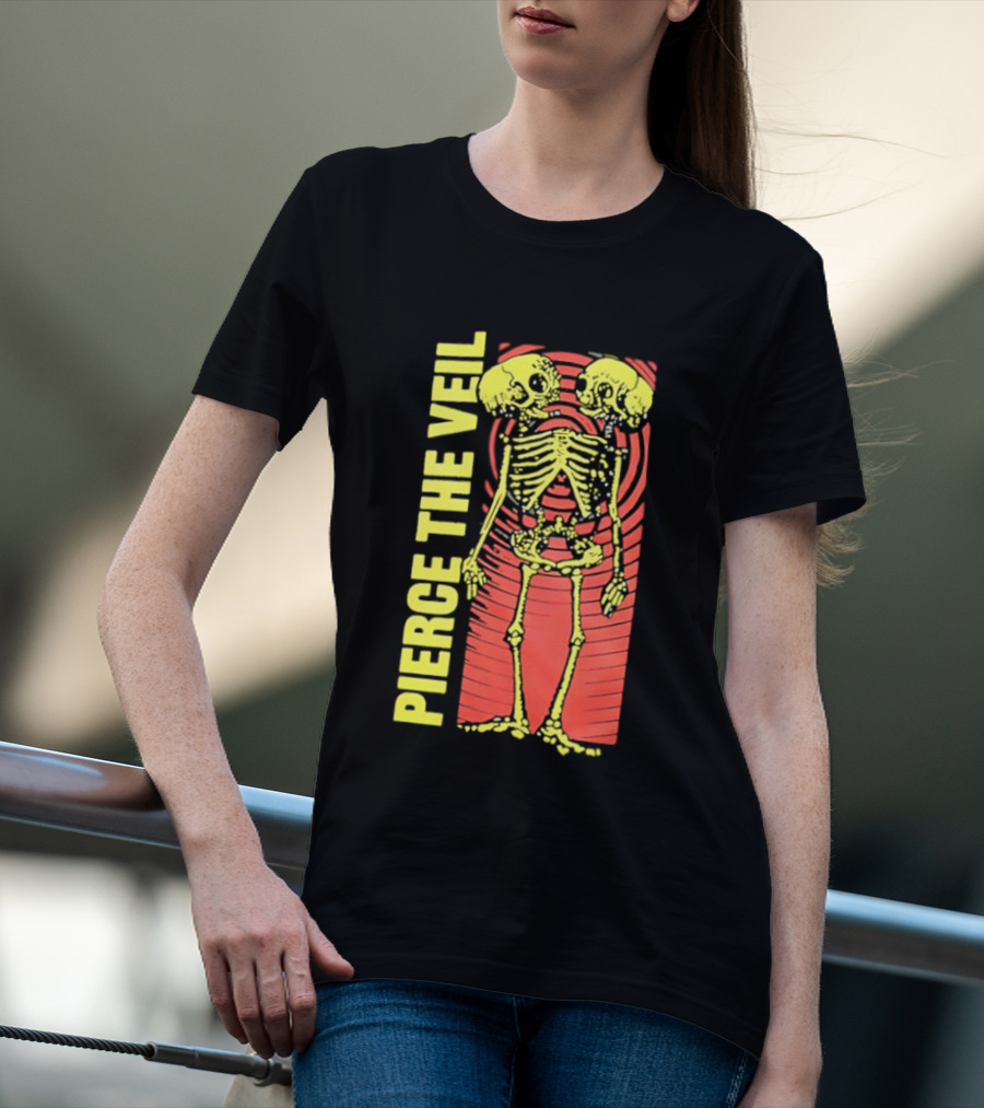 Pierce The Veil Two Headed Skeleton Red Target 2026 T-Shirt