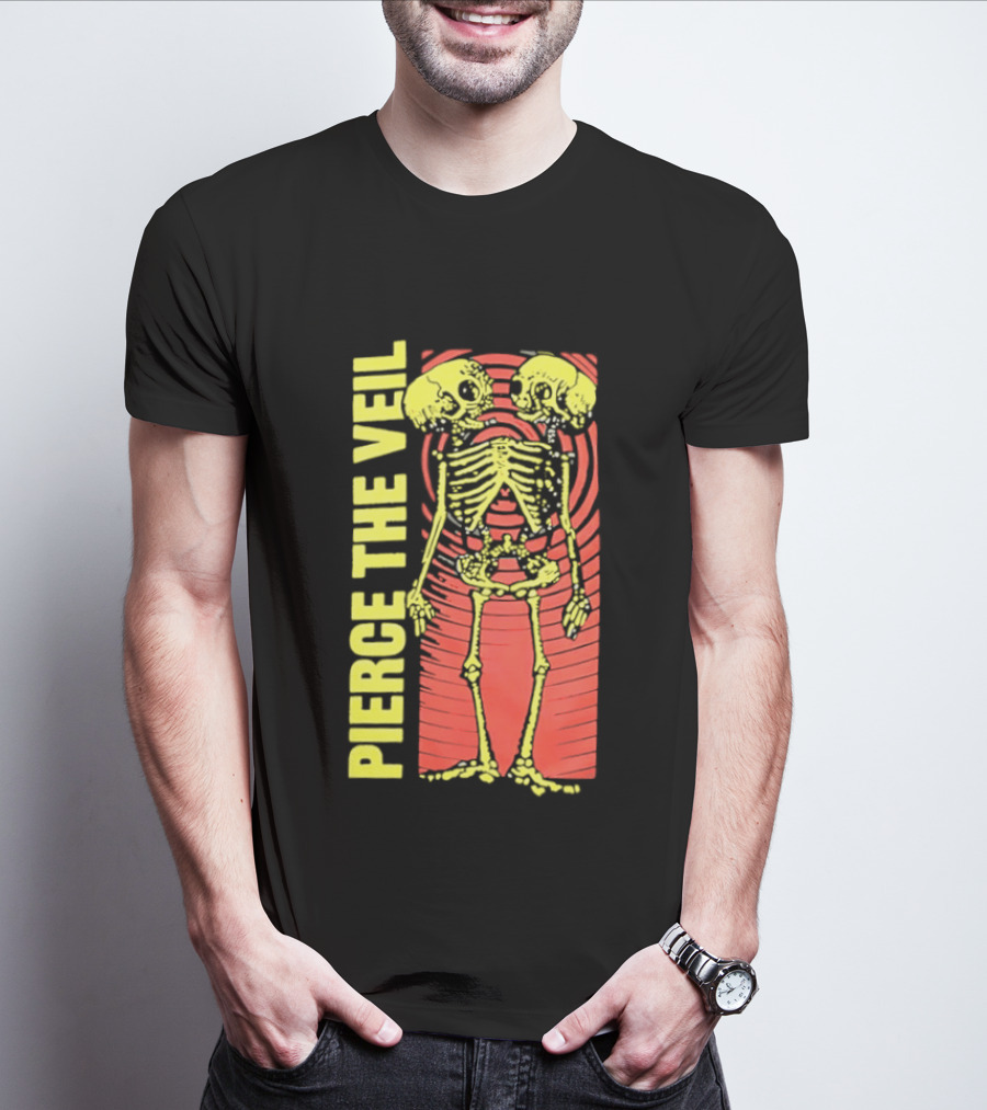 Pierce The Veil Two Headed Skeleton Red Target 2026 T-Shirt