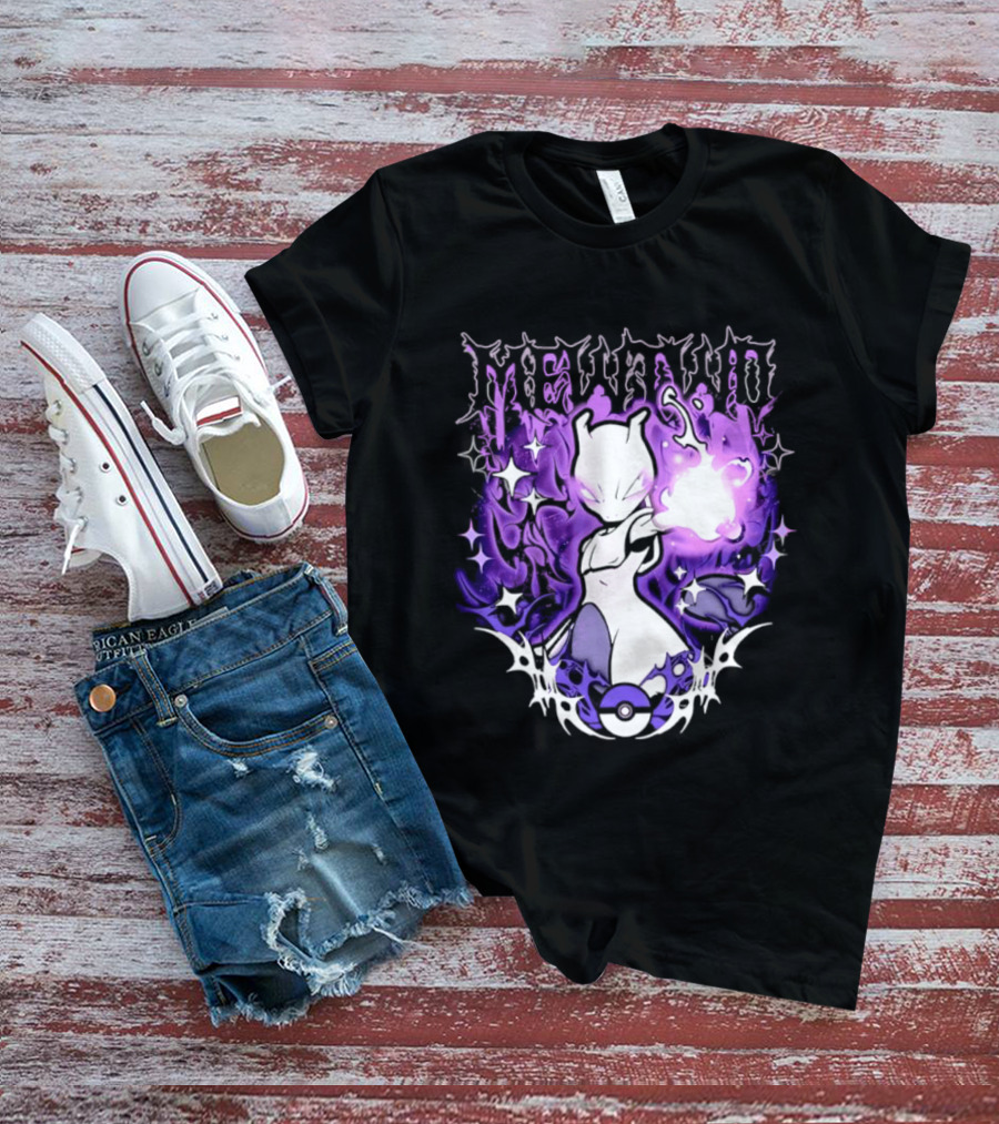 Gothic Mewtwo Psychic Legendary Pokemon T-Shirt