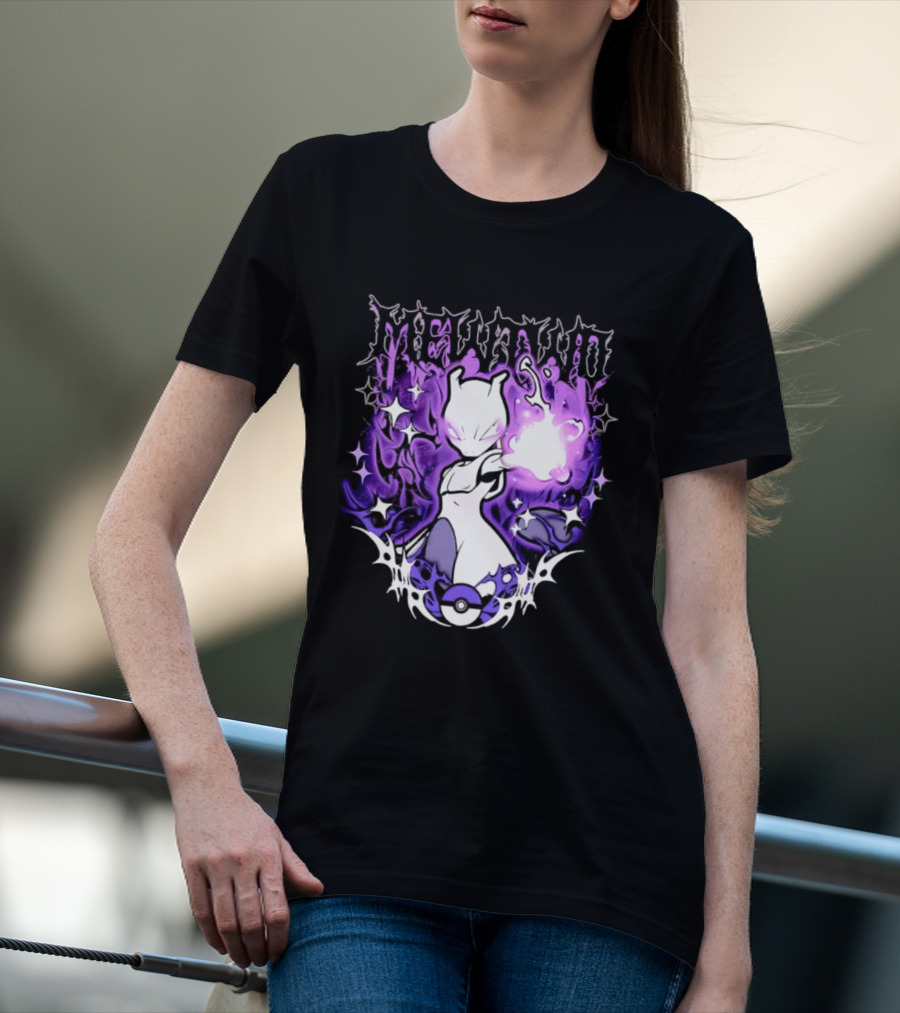 Gothic Mewtwo Psychic Legendary Pokemon T-Shirt