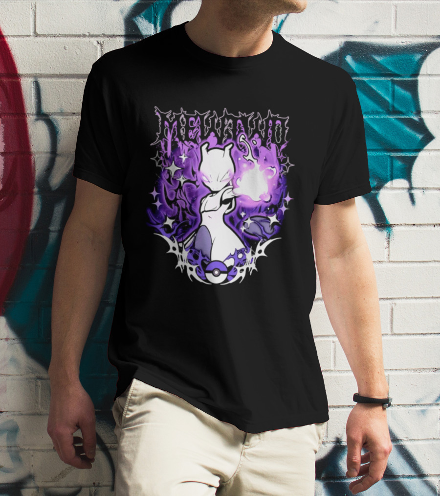Gothic Mewtwo Psychic Legendary Pokemon T-Shirt