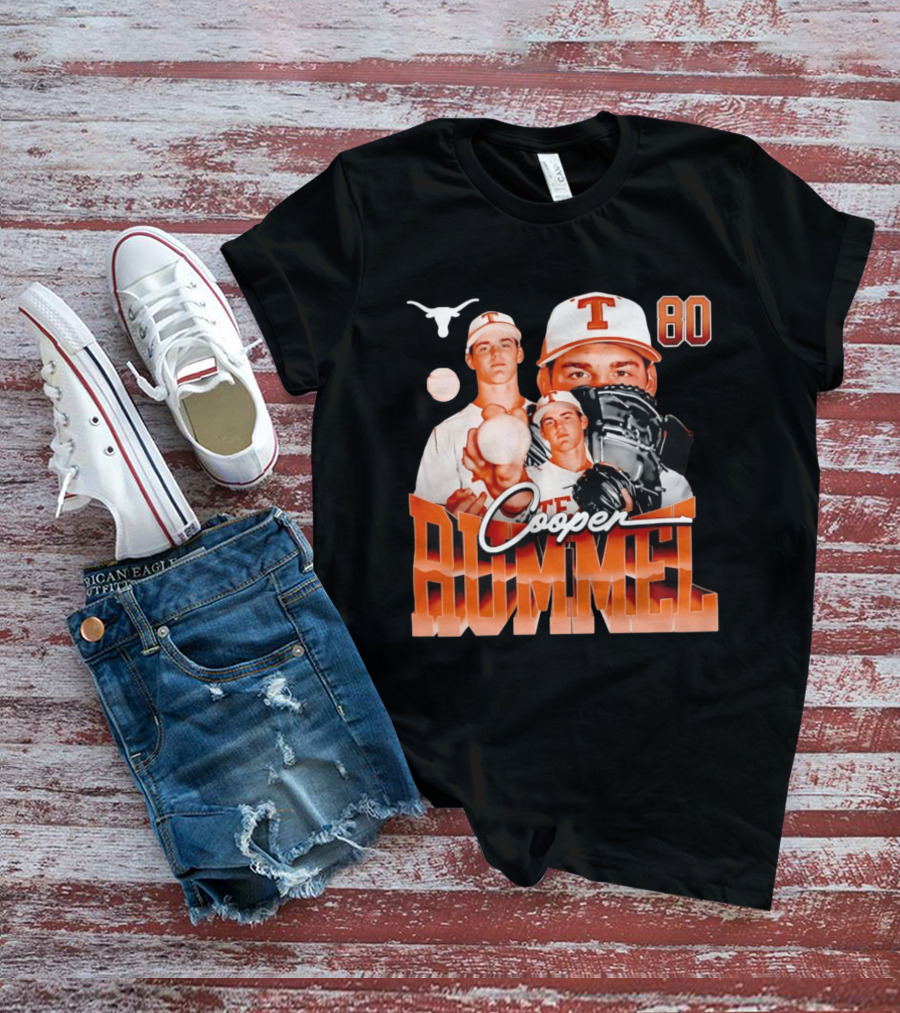 Texas Longhorns Cooper Rummel Baseball Collage 80 T-Shirt
