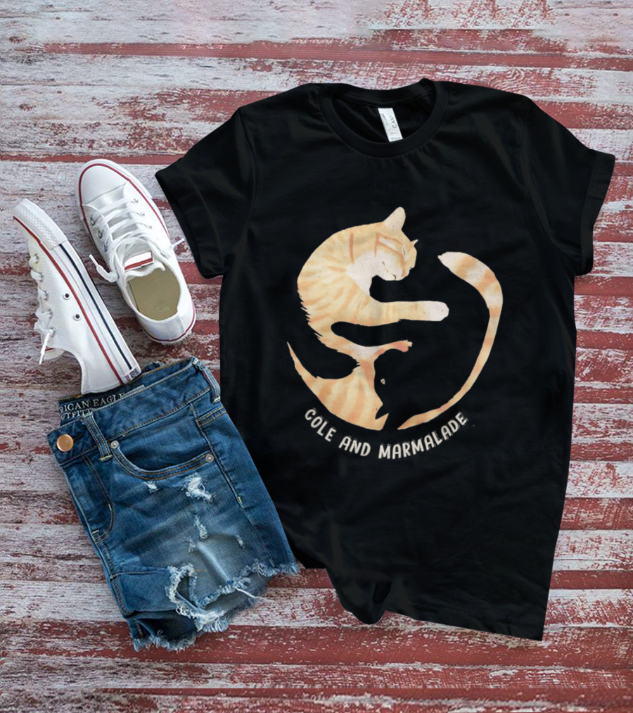 Cole And Marmalade Cats Yin Yang Pet Lovers Circle Harmony T-Shirt
