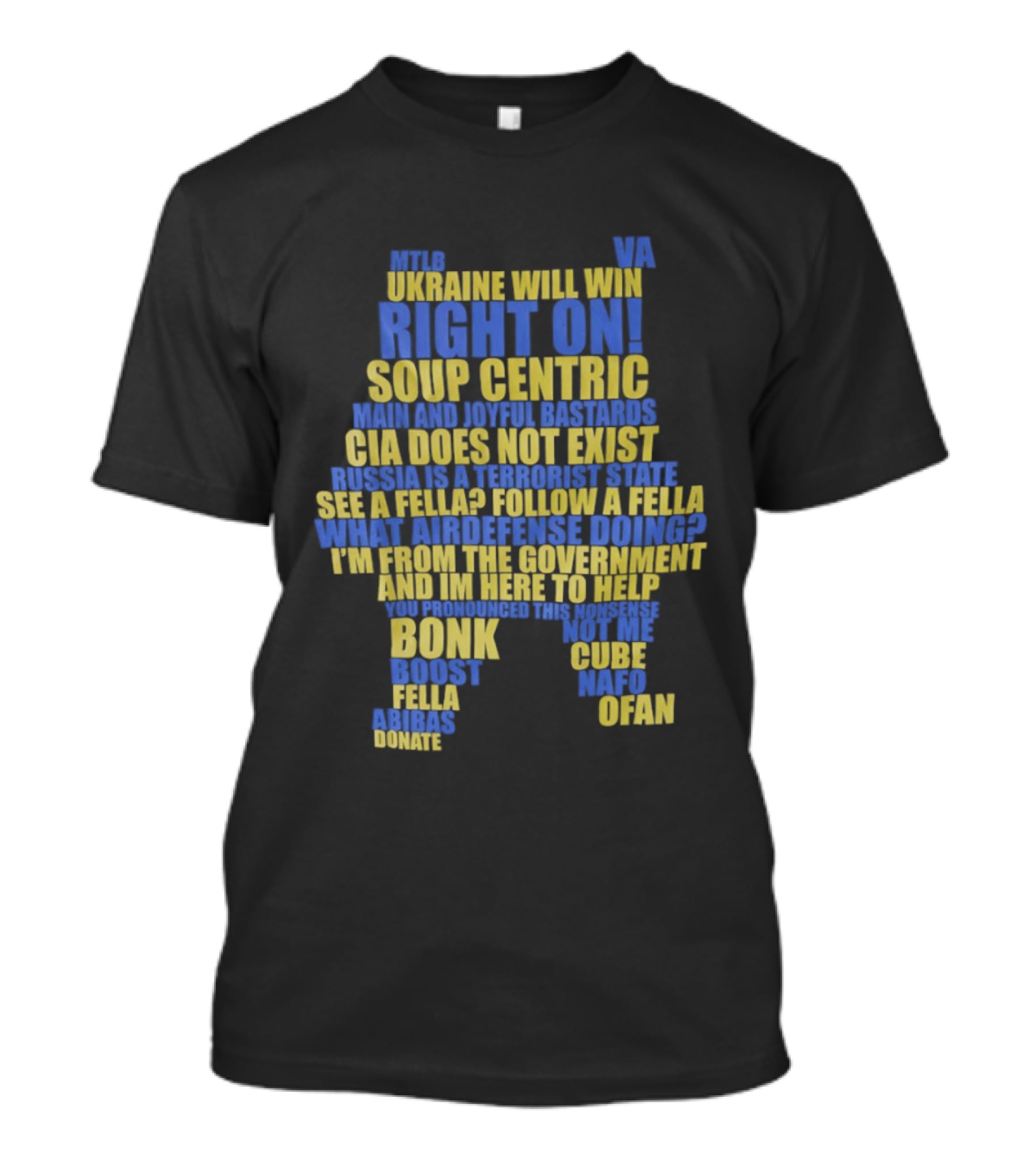 Ukraine NAFO Fella Memes Right On Soup Centric CIA Does Not Exist T-Shirt
