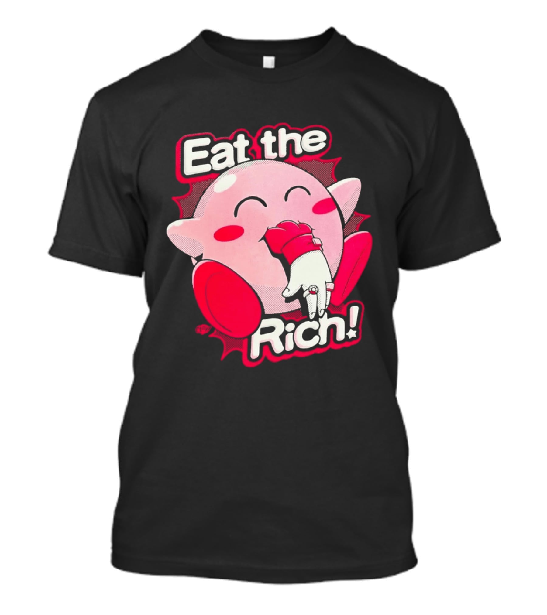 Eat The Rich Pink Character Eating Playful T-Shirt