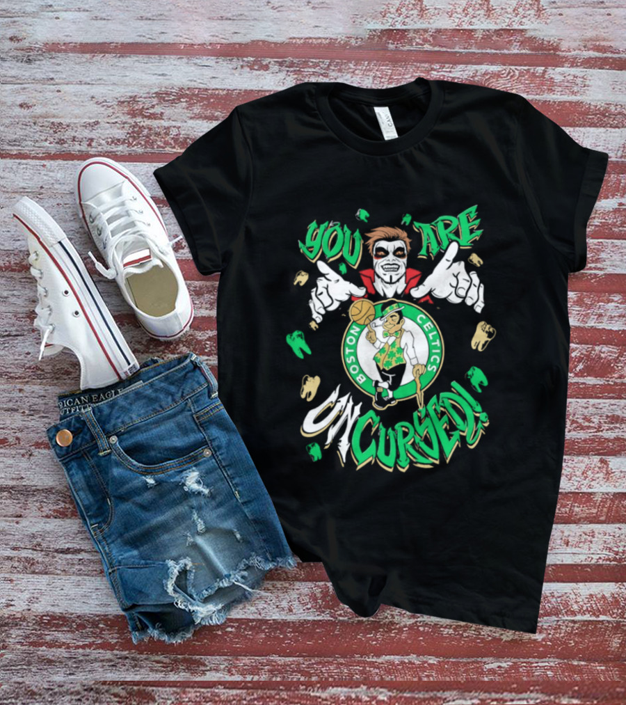 WWE Danhausen X Boston Celtics You Are Uncursed Vampire Horror T-Shirt