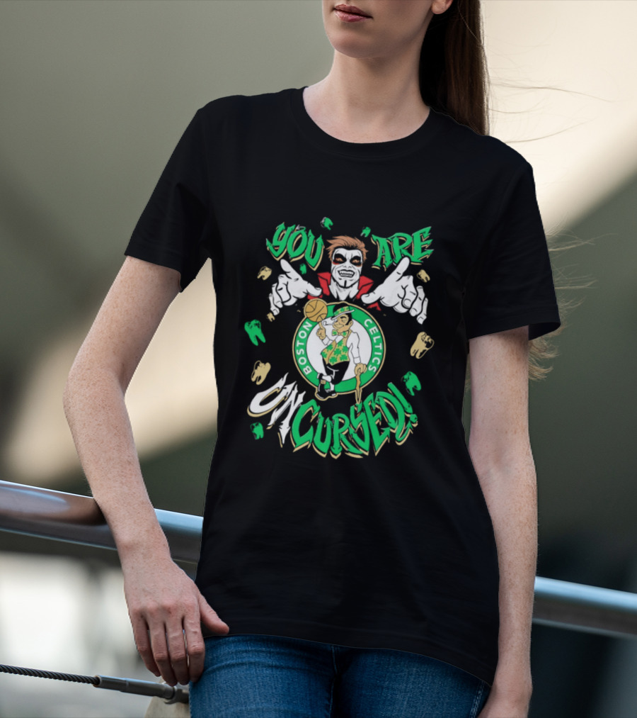 WWE Danhausen X Boston Celtics You Are Uncursed Vampire Horror T-Shirt