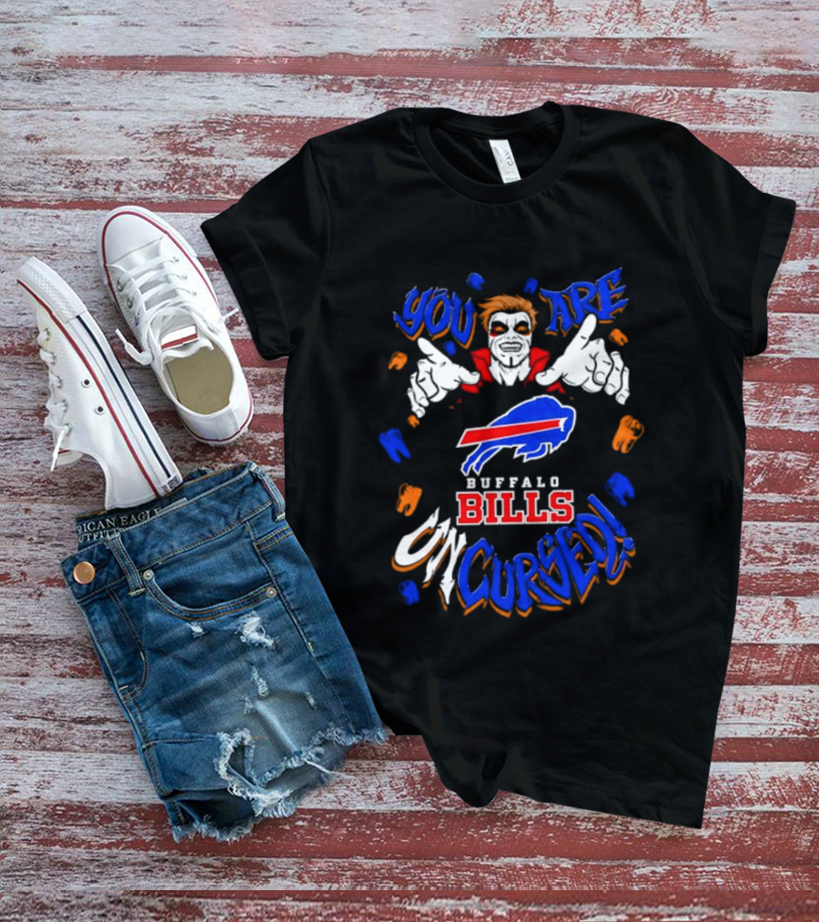 WWE Danhausen X Buffalo Bills You Are Uncursed Halloween Vampire Fangs T-Shirt