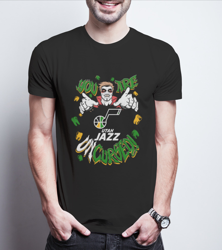 Utah Jazz You Are Uncursed WWE Danhausen Collaboration T-Shirt