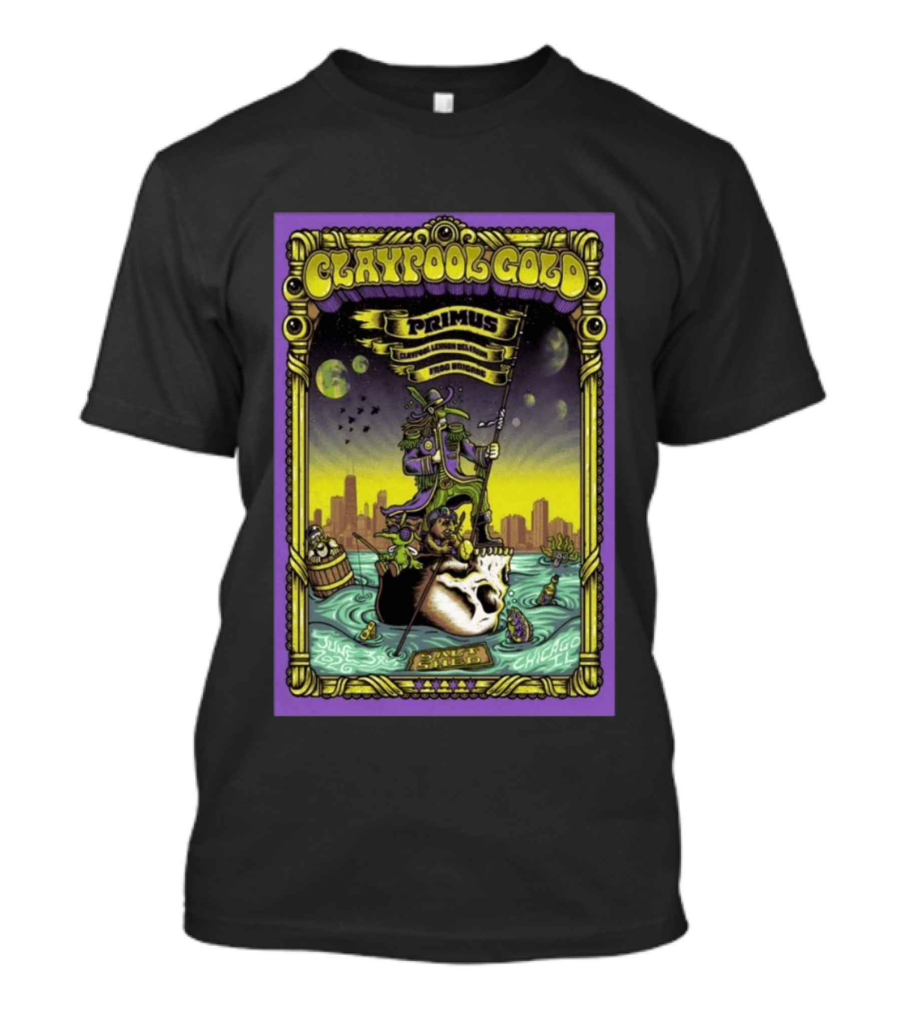 Claypool Lennon Delirium Frog Brigade Primus June 3 2026 Chicago IL Concert T-Shirt